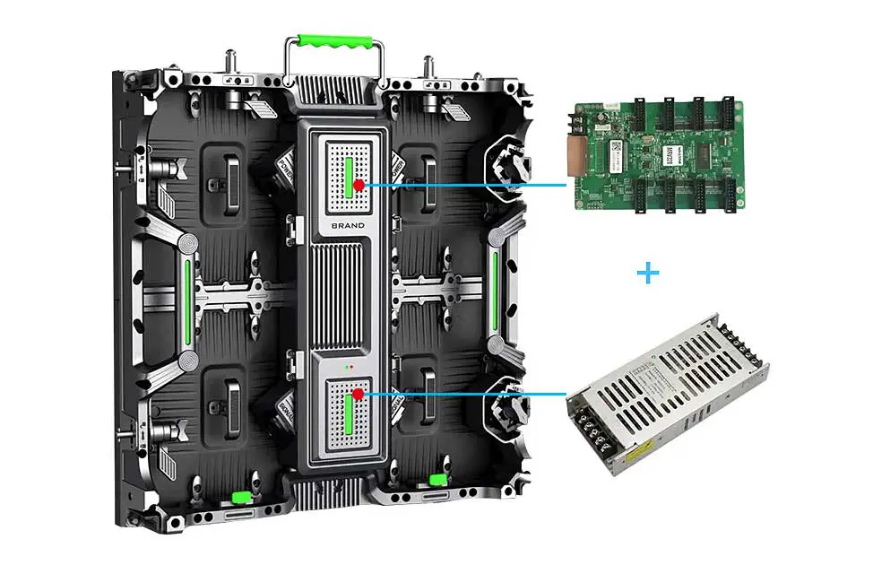 An image of a led screen with different components.